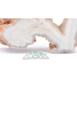 BVLA 5 Gem Graduating Panaraya with Chrysoprase Cabochon in 14k White Gold 16g Threaded End by BVLA!
