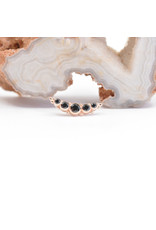 BVLA 5 Gem Graduating Panaraya with Black CZ in 14k Rose Gold 16g Threaded End by BVLA!