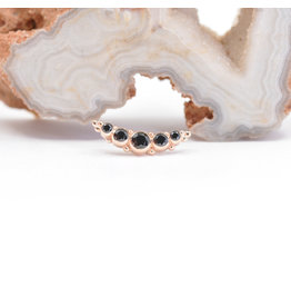 BVLA 5 Gem Panaraya Black CZ Rose Gold 16g Threaded End