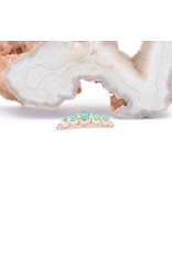 BVLA 5 Gem Graduating Panaraya with Chrysoprase in 14k Rose Gold 16g Threaded End by BVLA!