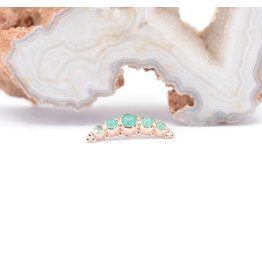 BVLA 5 Gem Panaraya Chrysoprase Rose Gold 16g Threaded End