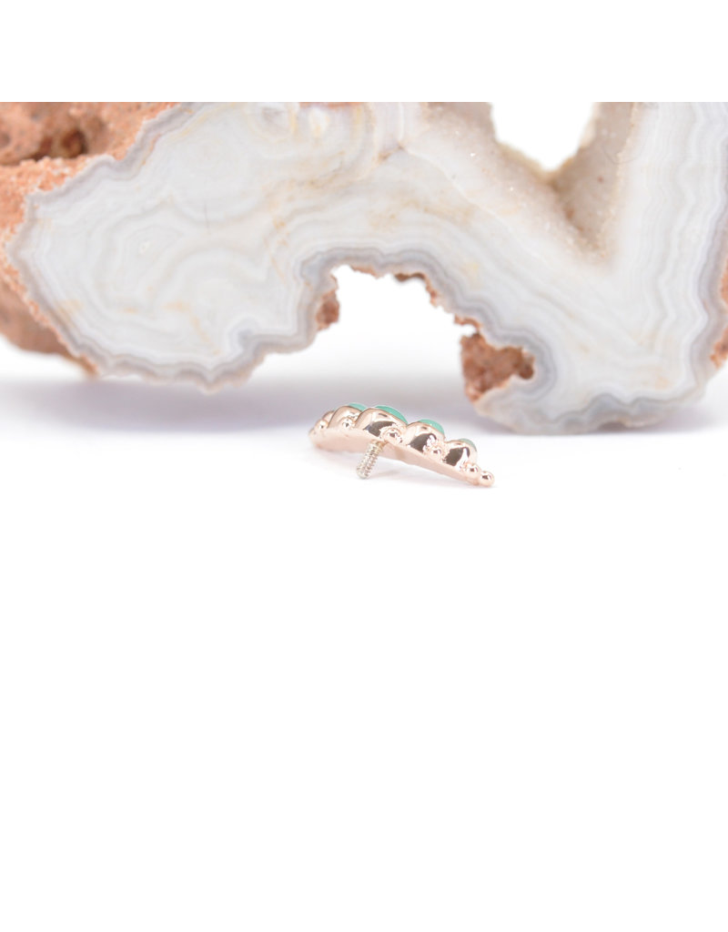 BVLA 5 Gem Graduating Panaraya with Chrysoprase in 14k Rose Gold 16g Threaded End by BVLA!