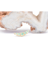 BVLA 5 Gem Graduating Panaraya with Chrysoprase Cabochon in 14k Yellow Gold 16g Threaded End by BVLA!