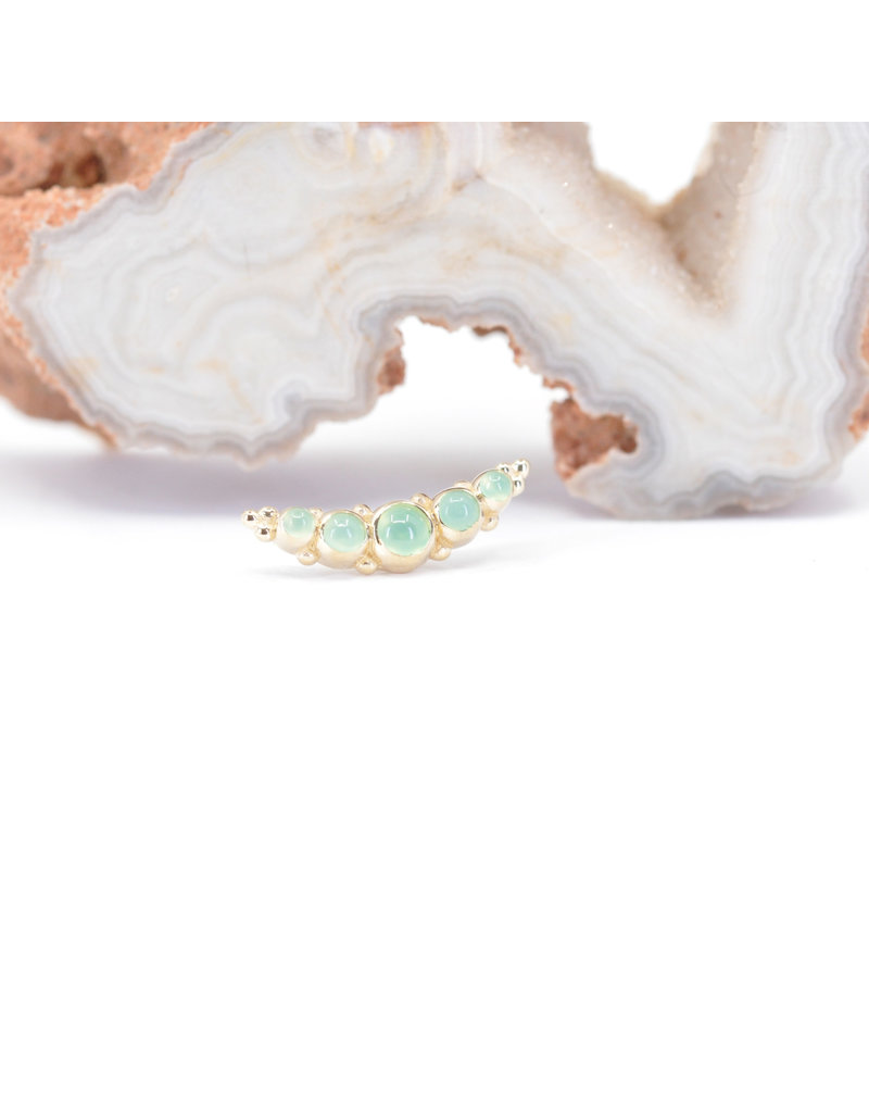 BVLA 5 Gem Graduating Panaraya with Chrysoprase Cabochon in 14k Yellow Gold 16g Threaded End by BVLA!