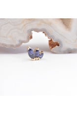 BVLA Left Facing French Kiss with Grade AA Iolite in 14k Yellow Gold 16g Threaded End by BVLA!