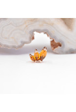 BVLA Right Facing French Kiss with Citrine Cabochon in 14k Yellow Gold 16g Threaded End by BVLA!