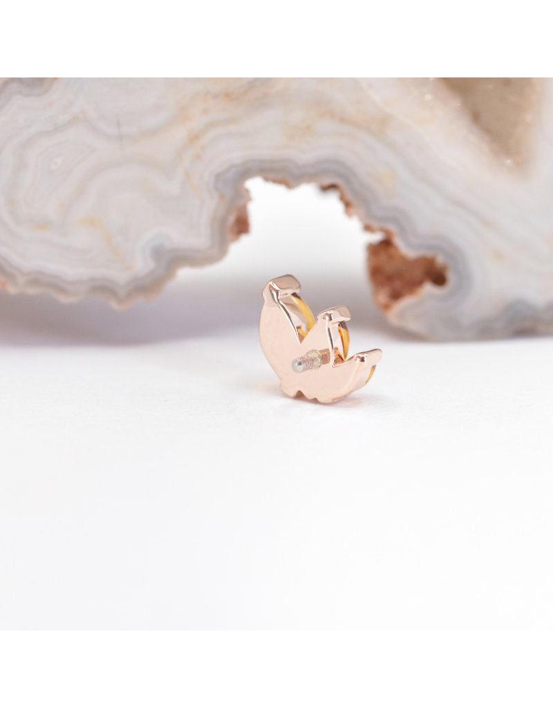 BVLA Right Facing French Kiss with Citrine Cabochon in 14k Yellow Gold 16g Threaded End by BVLA!