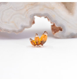 BVLA French Kiss Citrine Rose Gold 16g Threaded End