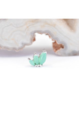 BVLA Right Facing French Kiss with Chrysoprase Cabochon in 14k White Gold 16g Threaded End by BVLA!