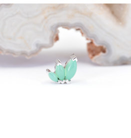 BVLA French Kiss right 16g Threaded End 14k White Gold Chrysoprase