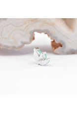 BVLA Right Facing French Kiss with Chrysoprase Cabochon in 14k White Gold 16g Threaded End by BVLA!