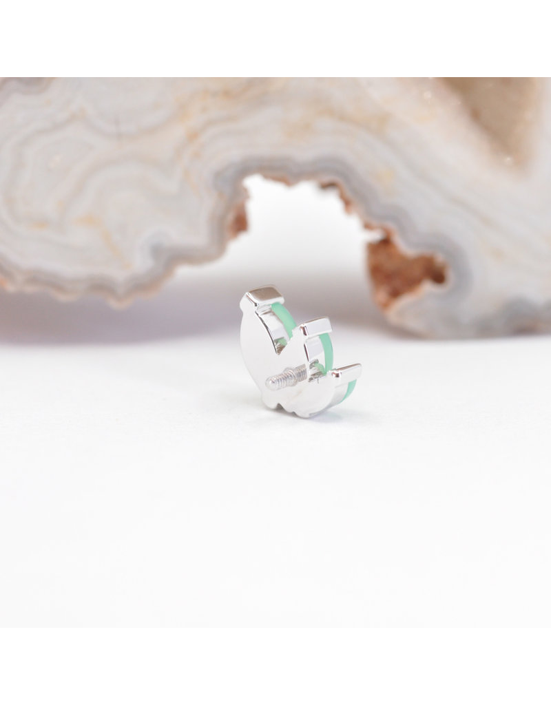 BVLA Right Facing French Kiss with Chrysoprase Cabochon in 14k White Gold 16g Threaded End by BVLA!