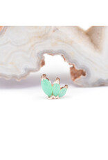 BVLA Left Facing French Kiss with Chrysoprase Cabochon in 14k Rose Gold 16g Threaded End by BVLA!