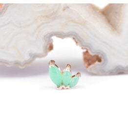 BVLA French Kiss Chrysoprase Rose Gold 16g Threaded End