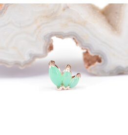 BVLA French Kiss left 16g Threaded End 14k Rose Gold Chrysoprase