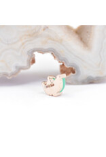 BVLA Left Facing French Kiss with Chrysoprase Cabochon in 14k Rose Gold 16g Threaded End by BVLA!