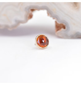 BVLA 4mm Cup Threadless End 14k Yellow Gold Madeira Citrine Rose Cut