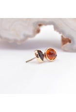BVLA 4mm Cup Threadless End 14k Yellow Gold Madeira Citrine Rose Cut