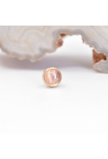 BVLA 4mm Cup with Oregon Sunstone Cabochon in 14k Yellow Gold Threadless Ends