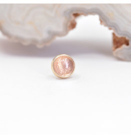 BVLA 4mm Cup Threadless End 14k Yellow Gold Oregon Sunstone Cab