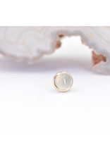 BVLA 4mm Cup with Aqua Chalcedony Cabochon in 14k Yellow Gold Threadless Ends