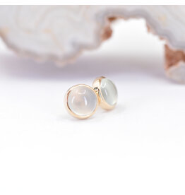 BVLA 4mm Aqua Chalcedony Yellow Gold Threadless Ends