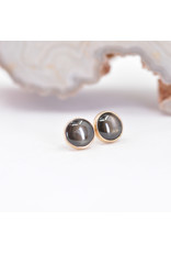BVLA 4mm Cup with Black Star Sapphire in 14k Yellow Gold Threadless Ends