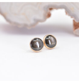 BVLA 4mm Black Star Sapphire Yellow Gold Threadless Ends