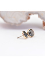 BVLA 4mm Cup with Black Star Sapphire in 14k Yellow Gold Threadless Ends
