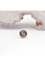 BVLA 4mm Cup with Black Star Sapphire in 14k Yellow Gold Threadless Ends