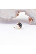 BVLA 4mm Cup with Grade AA Rhodolite Garnet Cabochon in 14k Yellow Gold Threadless Ends