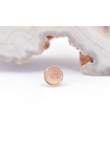 BVLA 4mm Cup with Rose Cut Peach Chalcedony in 14k Yellow Gold Threadless Ends