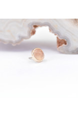 BVLA 4mm Cup with Rose Cut Peach Chalcedony in 14k Yellow Gold Threadless Ends