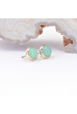 BVLA 4mm Cup with Chrysoprase Cabochon in 14k Yellow Gold Threadless Ends