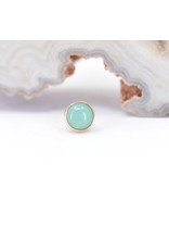 BVLA 4mm Cup Threadless End 14k Yellow Gold Chrysoprase Cab