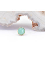 BVLA 4mm Cup with Chrysoprase Cabochon in 14k Yellow Gold Threadless Ends