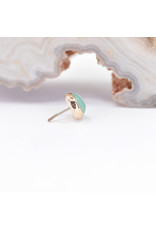 BVLA 4mm Cup with Chrysoprase Cabochon in 14k Yellow Gold Threadless Ends