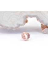 BVLA 4mm Cup with Oregon Sunstone Cabochon in 14k Rose Gold Threadless Ends