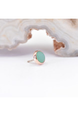 BVLA 4mm Cup with Sandblasted Chrysoprase Cabochon in 14k Rose Gold Threadless Ends