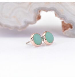 BVLA 4mm Chrysoprase Rose Gold Threadless Ends