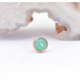 BVLA 4mm Cup Threadless End 14k Rose Gold Chrysoprase Cab