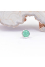 BVLA 4mm Cup with Chrysoprase Cabochon in 14k White Gold Threadless Ends