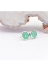BVLA 4mm Cup with Chrysoprase Cabochon in 14k White Gold Threadless Ends