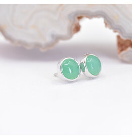 BVLA 4mm Chrysoprase White Gold Threadless Ends