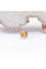 BVLA 4mm Cup with Rose Cut Citrine in 14k White Gold Threadless Ends