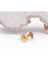BVLA 4mm Cup with Rose Cut Citrine in 14k White Gold Threadless Ends