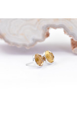 BVLA 4mm Cup with Rose Cut Citrine in 14k White Gold Threadless Ends
