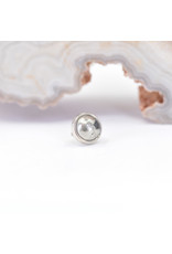BVLA 4mm Cup with Pyrite Cabochon in 14k White Gold Threadless Ends