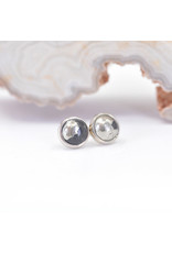 BVLA 4mm Cup with Pyrite Cabochon in 14k White Gold Threadless Ends
