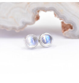 BVLA 4mm Moonstone White Gold Threadless Ends